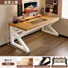 Mesa de Computador em Madeira Maciça Cuidadosamente Selecionada, Mesa para Jogos de Desktop, Mesa de Estudo para Casa, Mesa Simples para Escrita, Mesa de Escritório para Adultos, Mesa Dupla