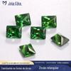 Flor de carro verde retangular zircão ângulo reto pedra nua pedra sintética colorida unha diamante acessórios de roupas zircão