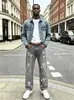 Jeans rectos holgados de pierna ancha para hombre, estilo callejero retro genial, con parche de cruz, venta al por mayor transfronteriza