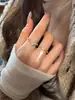 Diseño de Nicho Estilo Coreano, Lujo Ligero, Sensación de Alta Gama, Anillo de Flor con Circonia Microincrustada para Mujer, Anillo Abierto Minimalista y Versátil