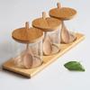 Caja de Condimentos para Cocina, Botella de Condimentos con Cuchara, Tarro de Vidrio con Tapa abatible para Condimentos, Tarro de Sal, Juego de Tarros para Condimentos, Vidrio de Borosilicato Alto
