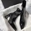Primer Encuentro Ji Pointed Plataforma Impermeable Elástico Tacón Medio Moda Tacón Grueso Adelgazante Temperamento Botines Cortos Franceses Mujer