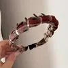 Goma para el pelo scrunchie de tela suave con estampado de cuadros marrones para mujer, estilo universitario de otoño e invierno, para moño grande, accesorio para el pelo, modelo nuevo