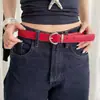 Cinturón mate de alta gama estilo coreano para mujer con diseño vintage, decoración de hebilla metálica, adecuado para combinar con jeans y como accesorio de moda