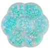 Conjunto de Caixa de Flores de Ameixa Pérola Artificial Semicírculo Ab Colorido Patch para Unha de Base Plana Cor Mista Acessórios de Joia Capa de Celular DIY