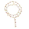 Joyería Transfronteriza Europea y Americana, Cadena Larga de Suéter con Borla, Collar de Cadena de Cristal de Imitación, Collar Personalizado de Pedrería de Nicho