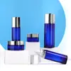 Botella de Vidrio de Diamante Azul Zafiro Spot botella transparente botella de loción cosmética de alta calidad botella de crema de 30g dividida en botellas