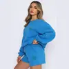 Traje Deportivo Americano 2025 para Mujer Otoño Nuevo Redondo Holgado Estampado Sudadera Moda Running Dos