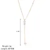 Collar Largo Minimalista Moderno con Pedrería Cadena Trasera para Mujer, Joyería Creativa de Nicho Colgante Sexy Accesorio para Suéter