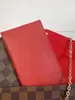 Moda Europeia e Americana Bolsa Feminina Bolsa de Ombro Versátil para Senhoras Bolsa Transversal Bolsa de Mão Bolsa de Corrente Conjunto de Três Peças em Couro Genuíno com Embalagem