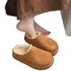 Pantuflas de mujer estilo Birkenstock, de suela gruesa, esponjosas y de felpa, colección de invierno 2026, forradas de polar para mayor calidez, pantuflas de algodón para usar en exteriores, estilo mocasín cerrado