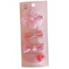 4 Novos Presilhas de Cabelo de Laço de Gaze de Neve Rosa Primavera, Versátil para Crianças Doces, Acessórios de Cabelo Rosa Rosa Coreanos