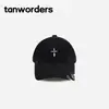 Gorra de béisbol de metal con diseño de cruz deshilachada y desgastada estilo coreano, unisex, versátil, estiliza el rostro, de copa suave y visera corta, moderna