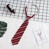 Moda Universitária Estilo Japonês Jk! Gravata Curta Retro Sem Nó Comutável Cor Sólida/Listras F 773