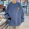 Camiseta Interior de Sudadera para Hombre con Cuello Redondo, Estilo Hong Kong, Talla Grande, Camiseta de Manga Larga Juvenil de Gama Alta, Sensación de Invierno