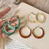 Pendientes de Aro de Ámbar Vintage para Mujer, Pendientes de Aro Exagerados Otoño/Invierno, Pendientes Únicos y Hermosos Estilo Festivo