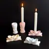 Molde de lazo para candelabro jarrón diy lazo de cinta jarrón candelabro adornos de yeso molde de silicona DIY