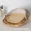 Cesta de bambú tejida para frutas y verduras de Vietnam, cesta de bambú con mosquitero, cesta de bambú para secar, cesta de granja para aventar, cesta tejida para el hogar para bollos al vapor
