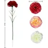 Claveles artificiales de fábrica, claveles individuales, tela de seda de alta calidad, claveles blancos, rosas y burdeos en grandes cantidades