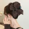 Pinza para el pelo con lazo de malla para mujer, Pinza de alta gama 2026 estilo nuevo para cabello grueso, Pinza de tiburón para la parte posterior de la cabeza, Accesorio para el pelo de verano