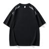 Camiseta Masculina de Manga Curta Estilo Americano, Marca Tendência de Verão, Modelagem Solta para Adolescentes, Design Color-Blocking, Top Esportivo Estilo Ins, Elegante de Meia Manga
