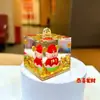 Figura de Dios de la Riqueza de Acrílico Adorno de Escritorio con Arena Líquida Flotante Colgante de Llavero Decoración de Oficina Regalo