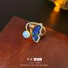 Anillo de perla de agua dulce con mariposa fritilaria de circón electrochapado en oro real, de lujo ligero y alta gama, para el dedo índice, joyería versátil al por mayor