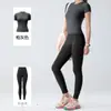 Roupas de Yoga Femininas 2026 Novo Profissional Corrida Matinal Esportes Pilates Fitness Conjunto Top de Manga Curta Escultura Corporal Verão