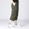 Calça Cropped Masculina de Verão em Estoque 2026 Novo Estilo para Meia-Idade e Idosos, Calça Reta Casual Solta Adequada para Uso ao Ar Livre