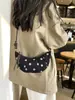 2026 Nova Bolsa de Axila de Bolinhas de Alto Valor Estilo Coreano para Mulheres Bolsa de Ombro Único de Ponta Moda Versátil Bolsa Meia-Lua para o Dia a Dia
