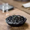 Suporte de incenso de liga de lótus queimador de incenso de ágar-ágar lótus oco Zen acessórios para cerimônia do chá prato cerimônia do incenso decoração de conjunto de chá