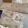 Juego de Colcha de Gasa con Volantes de Encaje Estilo Princesa de Verano Cuatro Piezas, Colcha de Aire Acondicionado, Colcha Refrescante de Verano, Fresco Juego de Tres Piezas, Colcha Lavable a Máquina
