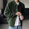 Suéter vermelho estilo coreano para homens para o ano do zodíaco de 2026, malha casual de corte solto com gola, jaqueta top da moda