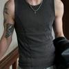 Chaleco Deportivo sin Mangas para Hombre, Ajustado, de Verano, para Entrenamiento, Patchwork, Fitness, Camiseta Elástica Acanalada para Correr