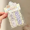 Faixa de cabelo de tricô floral com velcro para mulheres, presilha de franja floral doce, faixa de cabelo para arrumar o cabelo, acessório de cabelo estilo pastoral francês