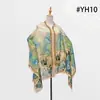 Nuevo Chal de Seda Estampado de Moda con Diseño Floral para Mujer, Bufanda Fina de Seda para Primavera y Otoño, Año Nuevo 2026