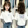 Camiseta de manga larga a rayas para niña, nuevo estilo primavera/otoño, top de cuello redondo moderno para bebés, ropa infantil holgada y casual