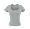Camiseta de Manga Corta con Lunares y Cuello en U para Mujer, Estilo Corto, Nueva de Verano 2026, Ajustada, Sexy, de Cintura Alta, Top Versátil