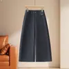 Pantalones de Mujer de Cintura Alta Pierna Ancha Adelgazantes Versátiles Sueltos Rectos de Longitud Media Transpirables Casual Moda Nuevo Otoño Caída