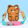 Bolsa de Silicone Fofa e Adorável de Coelho e Urso Desenho Animado Celebridade da Internet Alívio de Estresse Transversal Porta-Moedas Infantil em Cores Macaron