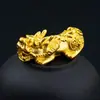 Pulsera DIY de Cuerda Trenzada Roja de Tamaño Mediano con Pixiu de Imitación de Oro y Accesorios de Cobre Puro, Oro Arenoso Vietnamita, Celebridad de Internet