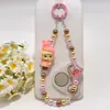 Original Genuino Pop Mart Serie Helado Lindo Perforado Perla DIY Juguete de Moda Cadena para Teléfono