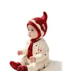 Bonito gorro de lana tejido para bebés en otoño e invierno, unisex, con protección para las orejas y características a prueba de viento, adecuado para niños pequeños como gorro de invierno
