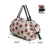 Sacola de compras dobrável de viagem com ombro portátil espessa grande sacola de compras de supermercado sacola de compras verde atacado