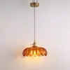 Lámpara colgante verde, lámpara colgante pequeña de mesita de noche, estilo de mediados de siglo, lámpara para pasillo de entrada, lámpara de madera maciza retro francesa, alta calidad