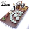 Bandeja de té para el hogar Mesa de té de madera Juego de Mar de Té grande de una sola pieza cuatro en uno soporte para estufa eléctrica automática generación