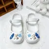 Zuecos Mary Jane para Niños 2026 Nuevo Estilo de Verano para Niñas Gato Kt Estampado de Leopardo Zapatillas de Punta Cerrada Sandalias de Playa para Exteriores