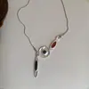 Collar de Hueso de Serpiente con Disco de Plata de Gota de Agua para Mujer, Nueva Cadena de Cuello de Estilo Chino de Lujo Ligero de Nicho con un Toque de Alta Gama, Cadena de Clavícula Versátil