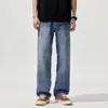 Ropa popular para hombre/pantalones de pierna ancha rectos holgados de moda para primavera, jeans versátiles casuales, estilo recto holgado para hombre