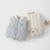 Colete de Bebê 120g Acolchoado de Algodão Protetor de Barriga para Outono e Inverno, Top Quente de Fleece para Bebês e Crianças
